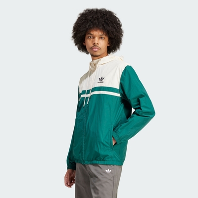 adidas 愛迪達 外套 男款 運動外套 三葉草 WINDBREAKER 白綠 IU0201