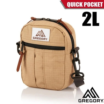 GREGORY QUICK POCKET 2L 超輕可調式斜背包(可拆卸肩帶.可當手包提或腰包)_米黃