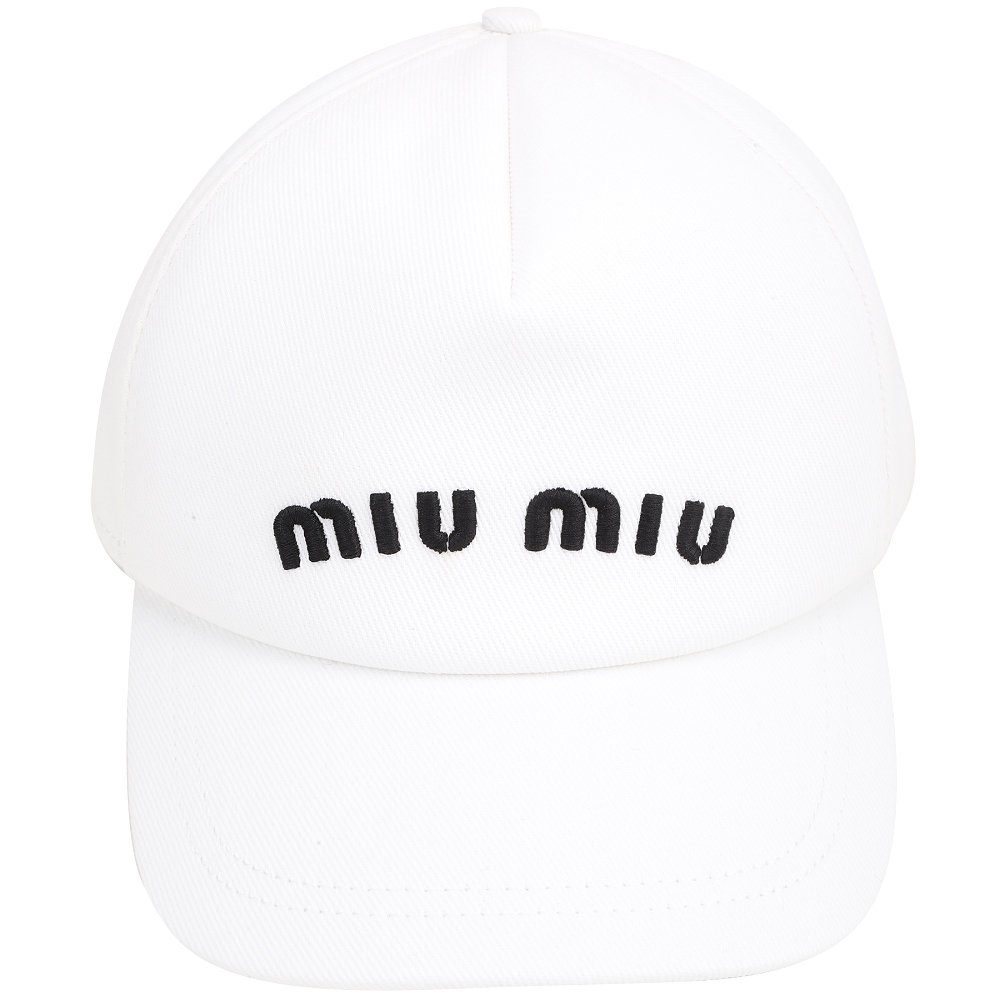 miu miu 字母刺繡斜紋布棉質棒球帽(白色) | 精品服飾/鞋子| Yahoo奇摩