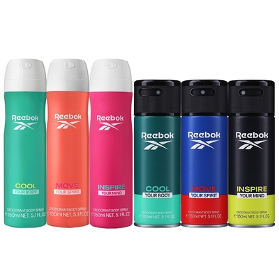 REEBOK 男性/女性 體香噴霧 150ml(六款任選)