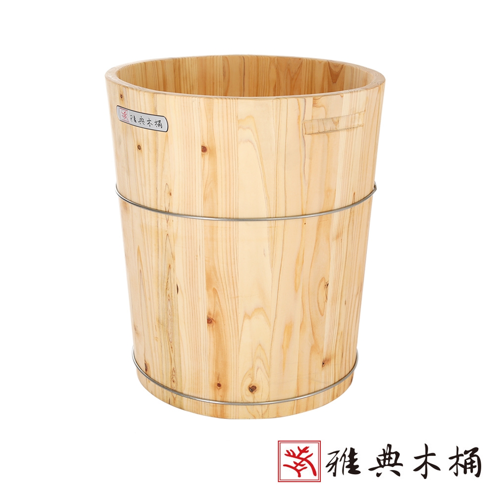 雅典木桶 日本檜木高45CM無上漆原木泡腳桶(足木桶)