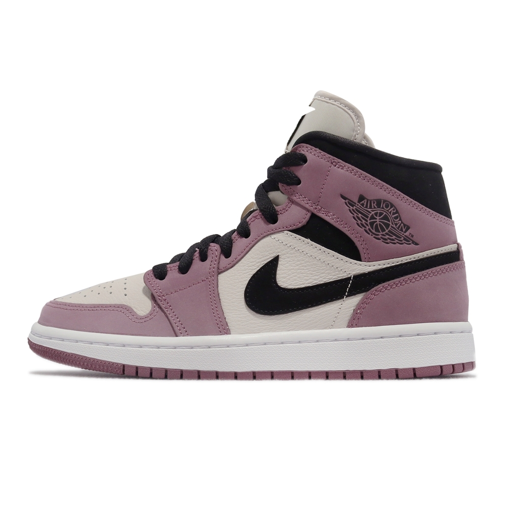 Nike 休閒鞋Wmns Air Jordan 1 Mid SE 漿果粉AJ1 女鞋男鞋喬丹中筒