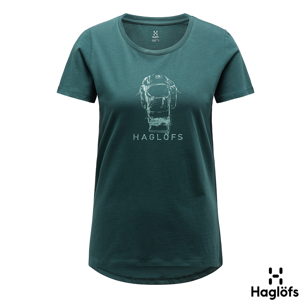 Haglofs 女 Mirth 100%有機棉TEE 礦物綠