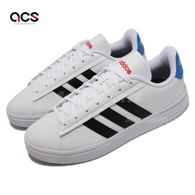 Adidas 休閒鞋 Grand Court Alpha 男鞋 白黑x藍 皮革 板鞋 白鞋 愛迪達 GY8029