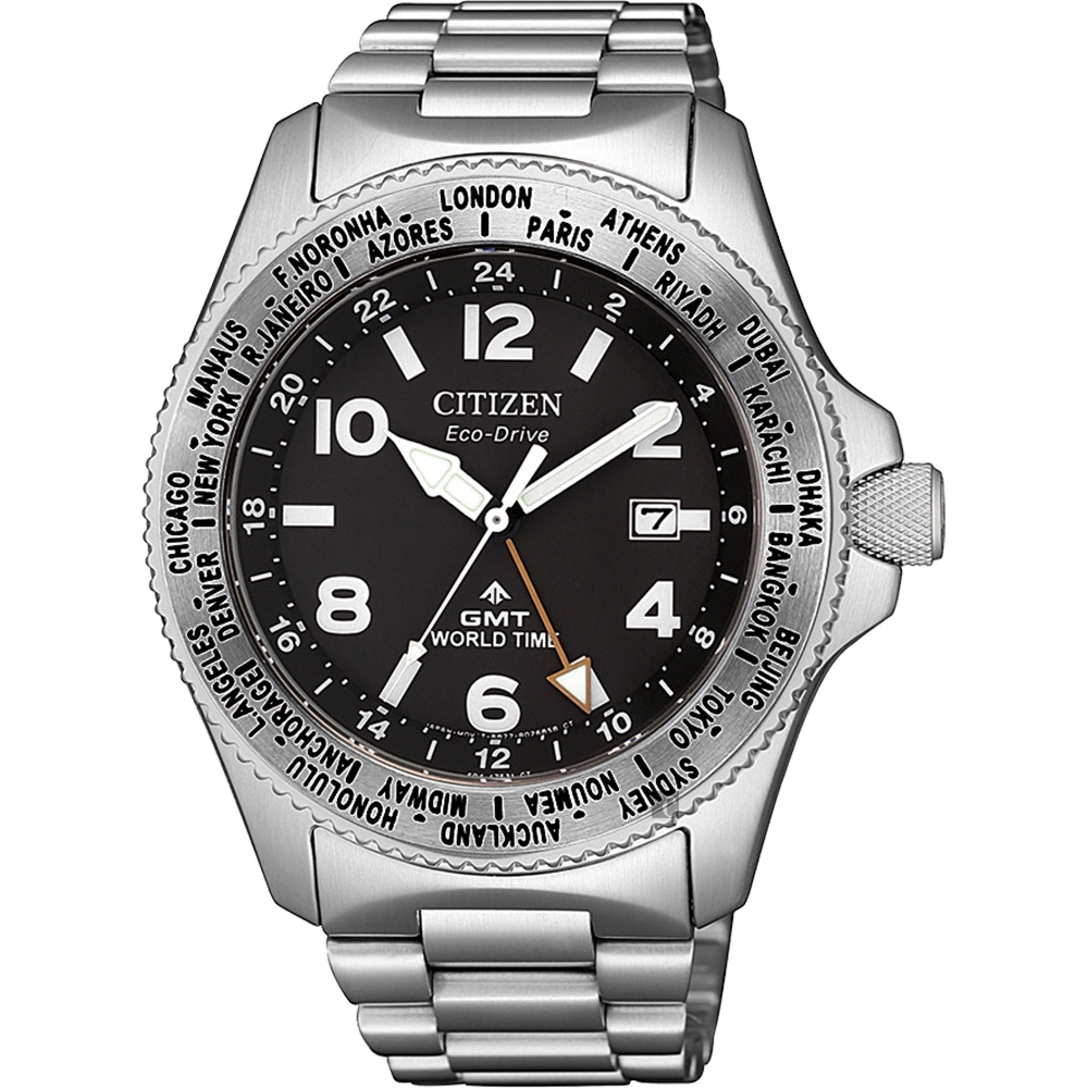 CITIZEN 星辰 PROMASTER GMT 限量光動能兩地時間手錶(BJ7100-82E)