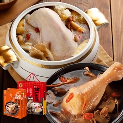 禎祥 養生珍菇雞(3500g)*1盒+黃金蟲草珍菇雞腿湯(500g/盒)*2