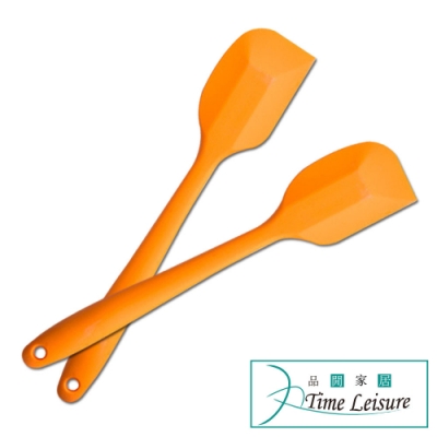 Time Leisure 餐廚烘焙奶油攪拌耐高溫矽膠一體刮刀 2入/顏色隨機