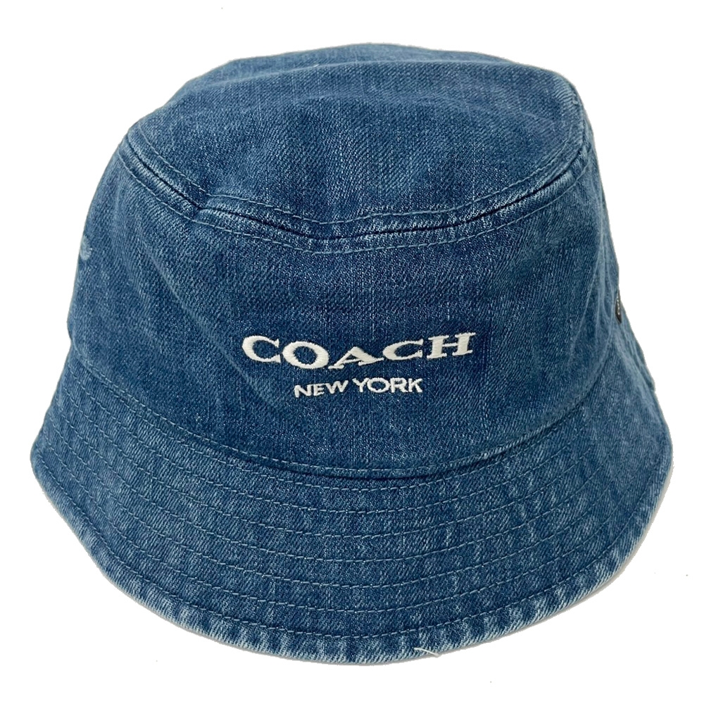 COACH 經典LOGO牛仔布漁夫帽(素面-牛仔藍) | 其他皮件| Yahoo奇摩購物中心