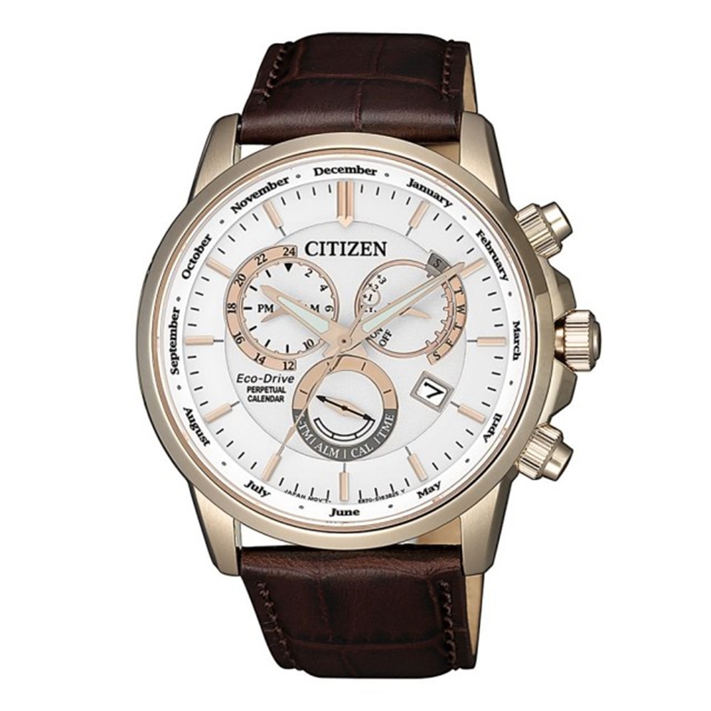 CITIZEN 星辰 卓越質感萬年曆光動能腕錶(BL8153-11A)