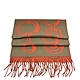 HERMES 經典喀什米爾羊絨雙面雙色抽象印花流蘇圍巾(橘/咖) product thumbnail 1