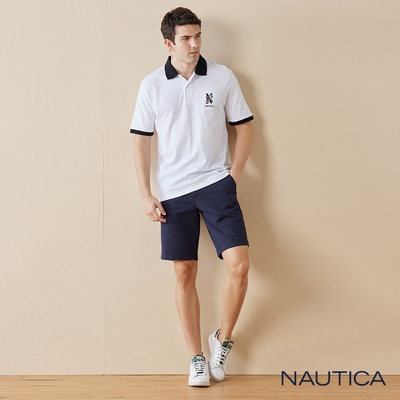 Nautica 男裝 經典素色百搭休閒短褲-深藍