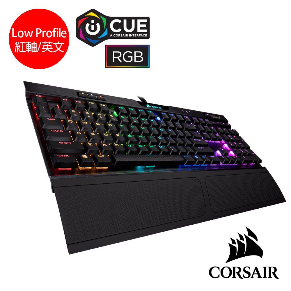 【CORSAIR】K70 RGB MK.2 緊湊型電競鍵盤-Low Profile紅