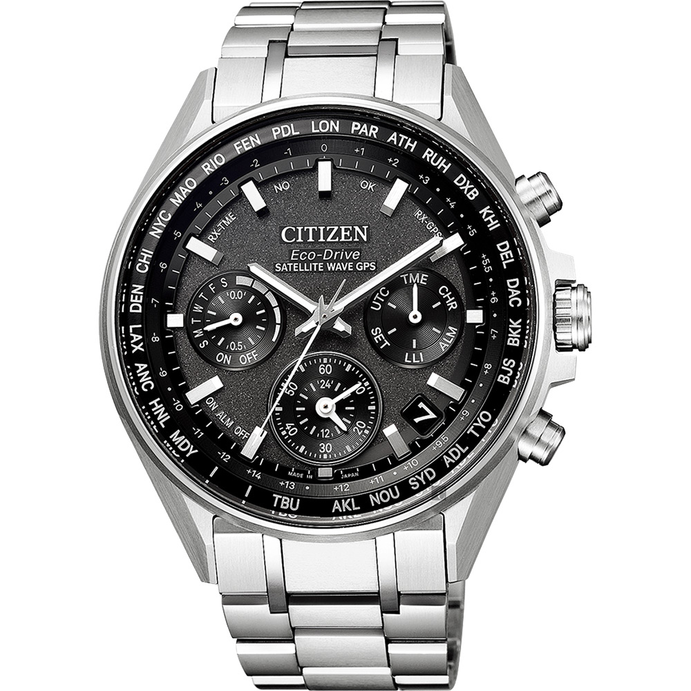 CITIZEN 星辰 光動能 鈦 GPS衛星對時手錶 新春送禮-灰x銀/43.5mm CC4000-59E