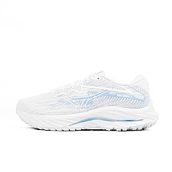 Mizuno Wave Rider 27 SW [J1GD230676] 女 慢跑鞋 運動 路跑 超寬楦 緩震 淺藍 白