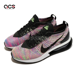 Nike 休閒鞋 Wmns Air Max Flyknit Racer 女鞋 紫粉 黑 路跑 氣墊 運動鞋 DM9073-300