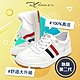 ROBINLO牛皮經典時尚皮革三線休閒小白鞋 經典白 product thumbnail 1