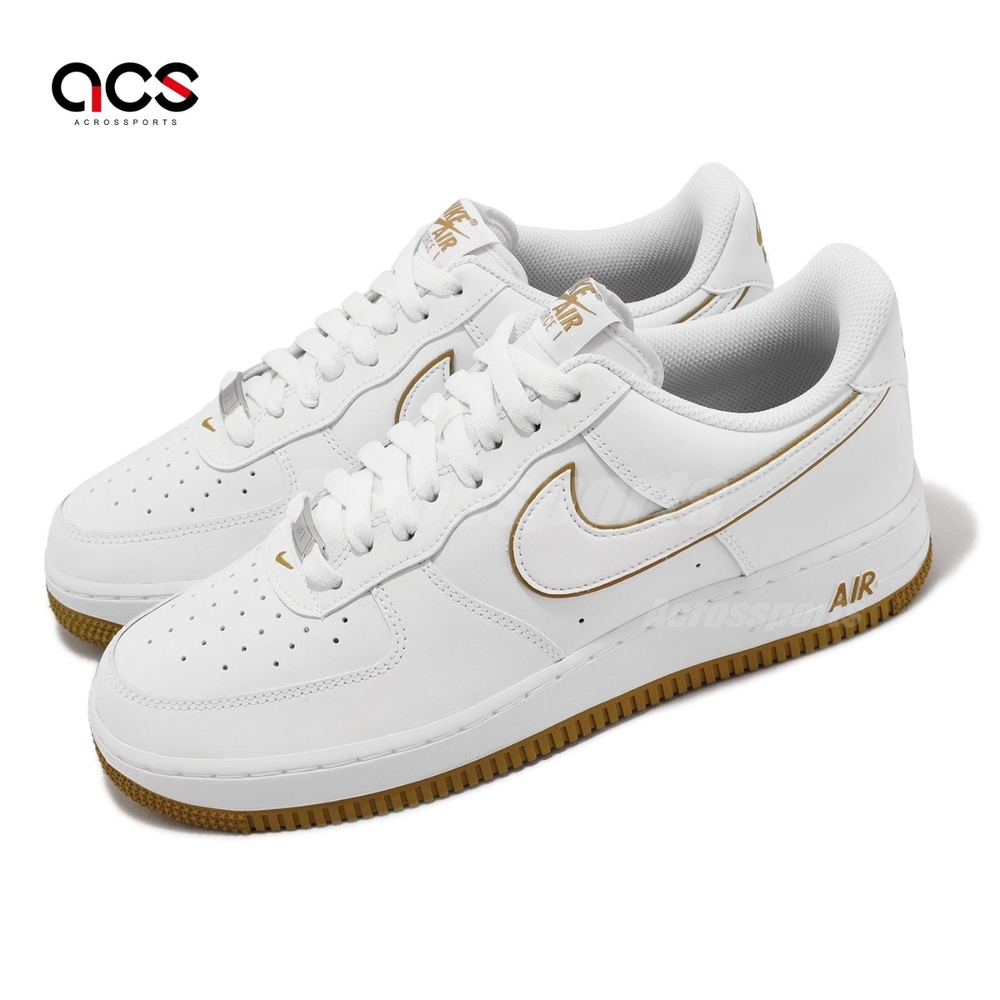 Nike 休閒鞋Air Force 1 07 男鞋白卡其銅皮革滾邊AF1 DV0788-104