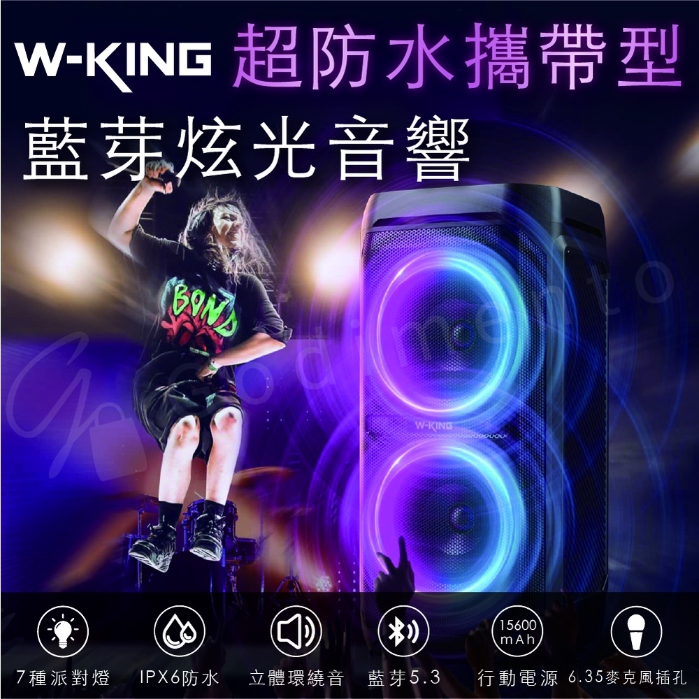 【W-KING】T11 100W  IPX6 防水藍牙喇叭 便攜式藍牙音響