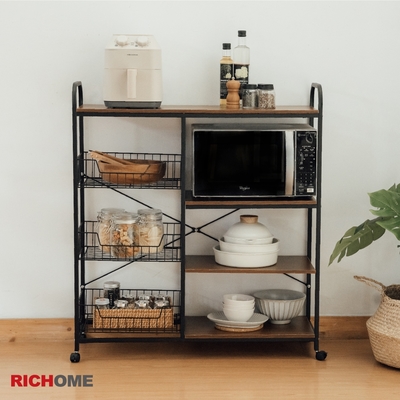 【RICHOME】RICHOME真好用廚房架W90 x D30 x H101.5 CM