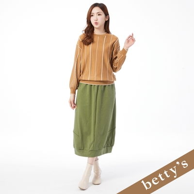 betty’s貝蒂思 形狀三姊妹腰鬆緊抽繩休閒長裙(綠色)