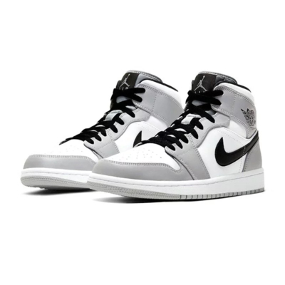 【NIKE 耐吉】休閒鞋 Air Jordan 1 Mid Light Smoke Grey 灰白 煙灰白 男款 554724-092(休閒鞋)