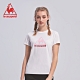 le coq sportif 法國公雞牌韓國潮流基礎大LOGO短袖T恤 女-白 product thumbnail 1