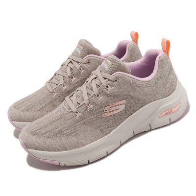 Skechers 休閒鞋 Arch Fit-Comfy Wave 女鞋 灰 粉 針織鞋面 足弓支撐 149414TPMT