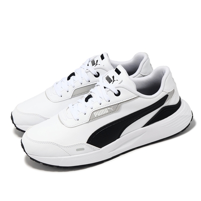 Puma 休閒鞋 Runtamed Plus L 男鞋 白 黑 皮革 支撐 緩衝 復古 運動鞋 39537102