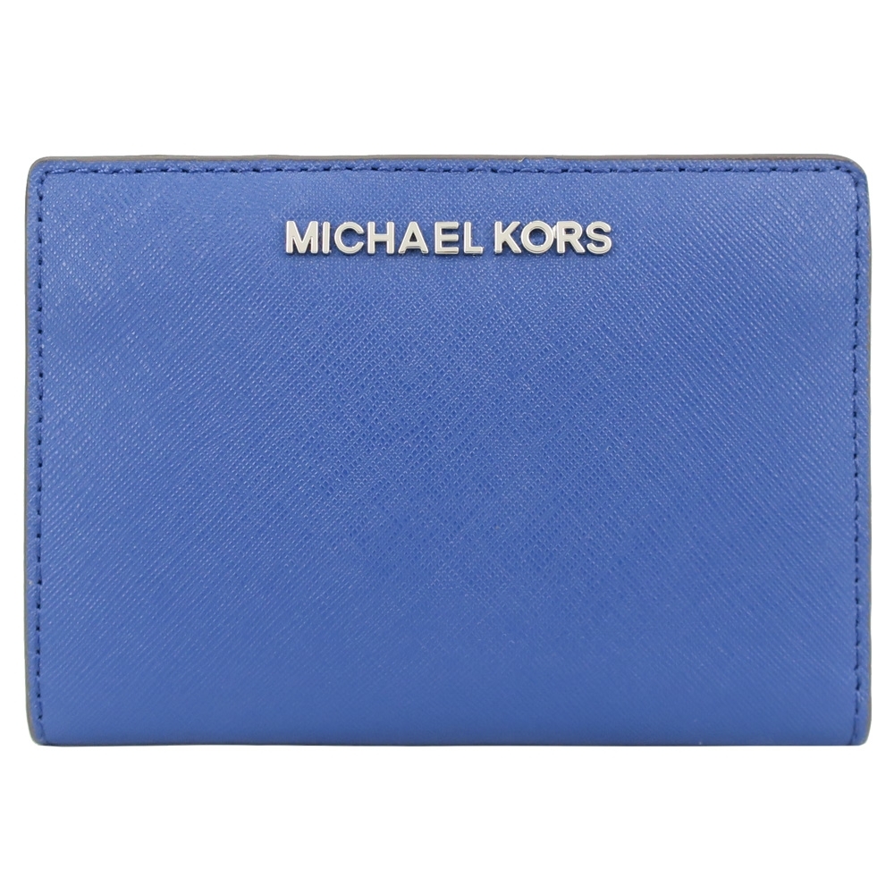 MICHAEL KORS JET SET防刮卡片零錢夾(附名片夾)-寶藍