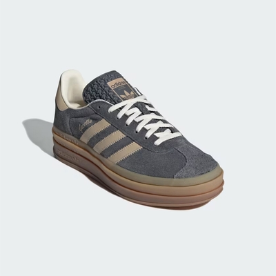 adidas 愛迪達 休閒鞋 女鞋 運動鞋 厚底 麂皮 三葉草 GAZELLE BOLD W 霧灰 IE0428