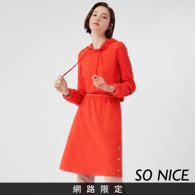 SO NICE休閒連帽造型袖洋裝