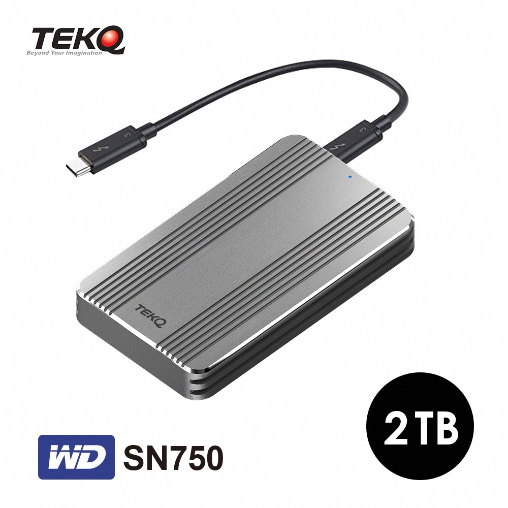 TEKQ Rapide WD SN750 Thunderbolt 3 2T PCIe Gen3X4 外接式 SSD 行動固態硬碟