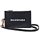 BALENCIAGA 經典品牌字母LOGO掛繩拉鍊零錢包(黑) product thumbnail 1