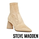 STEVE MADDEN-ENLIST 絨布拼接尖頭襪套短靴-米杏色 product thumbnail 1