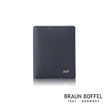 【BRAUN BUFFEL 德國小金牛】台灣總代理 戰神 薄型名片夾-藍色/BF378-120-NY