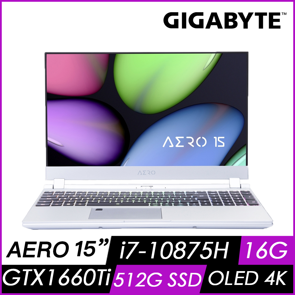 技嘉 AERO 15S OLED SB 15吋創作者筆電(i7-10875H/GTX1660Ti/OLED 4K/16G/512G SSD/Win10/UHD)技嘉 輕薄 AERO系列