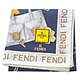 FENDI 時尚之風華圖騰品牌字母LOGO帕領巾(深藍底) product thumbnail 1