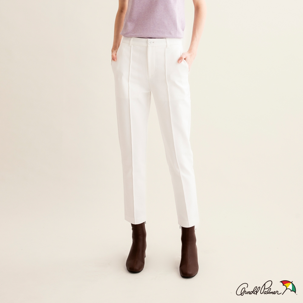 Arnold Palmer -女裝-高腰顯瘦窄管休閒褲-白色
