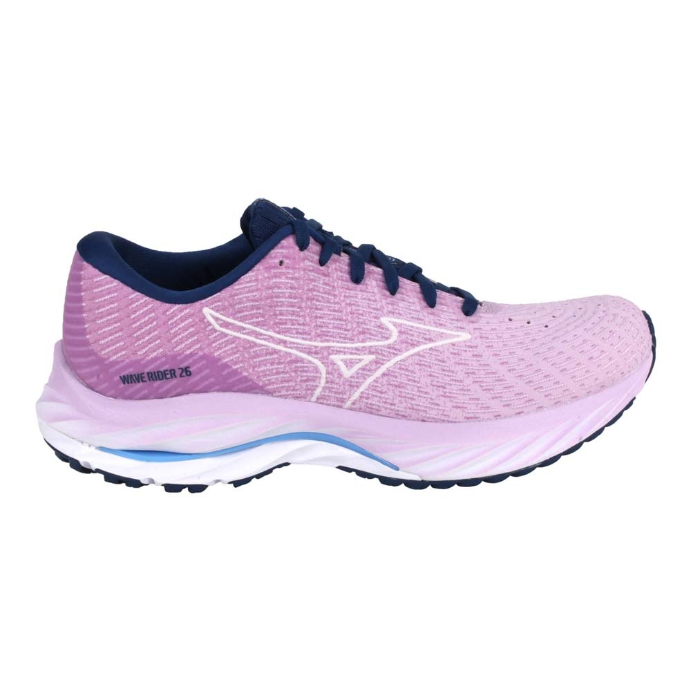 MIZUNO WAVE RIDER 26 SSW SW 女慢跑鞋-4E J1GD227773 莓紫丈青白 