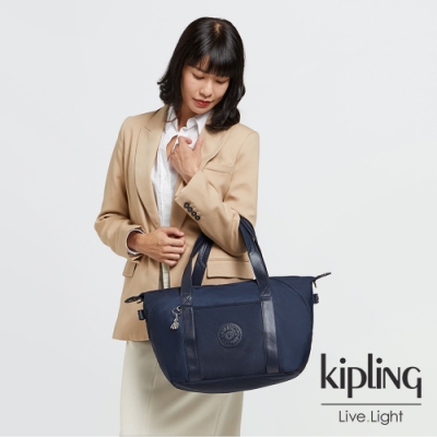 Kipling 質感沉穩藍手提側背包-ART