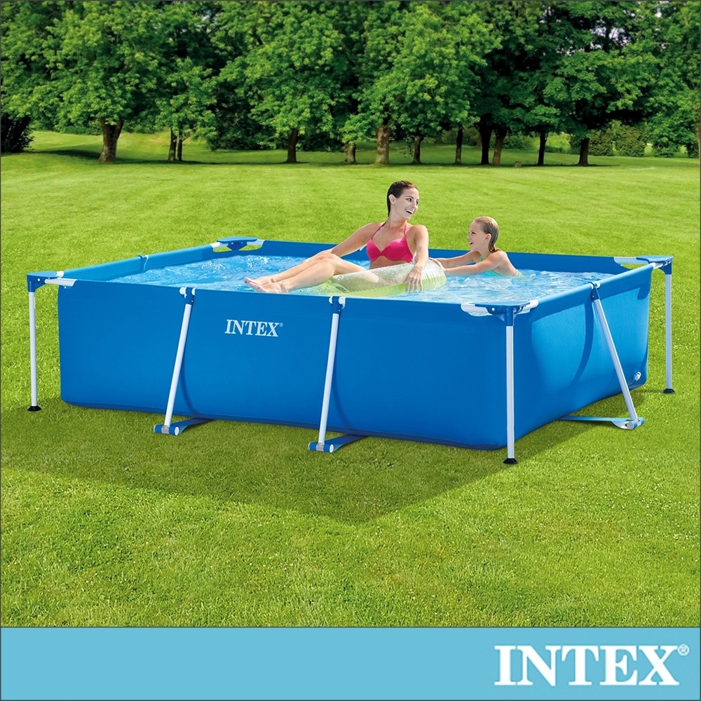 INTEX 簡易裝長方型框架游泳池220x150x60cm_1662L(28270)