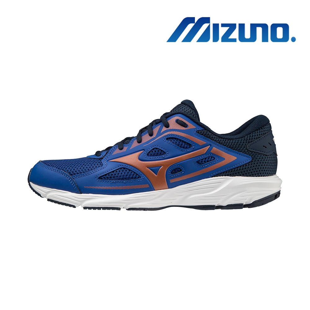 【MIZUNO 美津濃】MIZUNO SPARK 7 一般型男款慢跑鞋 訓練 藍+深棕 (K1GA220343)