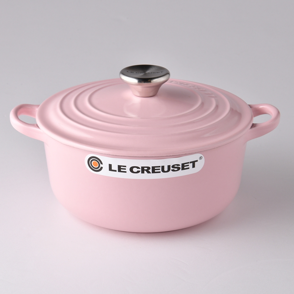 法國Le Creuset 圓形琺瑯鑄鐵鍋20cm 2.4L 雪紡粉法國製| 鑄鐵鍋| Yahoo