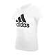 ADIDAS 女短袖T恤-亞規 純棉 休閒上衣 慢跑 路跑 愛迪達 FQ3238 白黑 product thumbnail 1