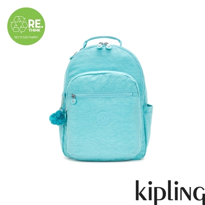 Kipling 質感湖水綠機能手提後背包-SEOUL