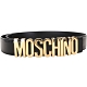 MOSCHINO 拋光金字母小牛皮腰帶(黑色) product thumbnail 1