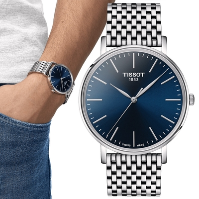 TISSOT天梭 官方授權 EVERYTIME 簡約經典腕錶 禮物推薦 畢業禮物 40mm/T1434101104100