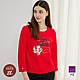 ILEY伊蕾 時髦花卉字母膠印造型太空棉上衣(紅色；M-2L)1224181206 product thumbnail 1