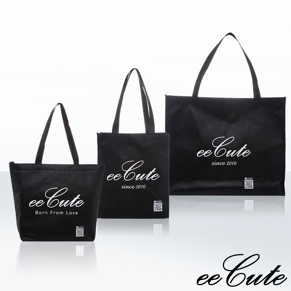eeCute品牌經典提袋3入組(購物袋x2+保冷袋x1)