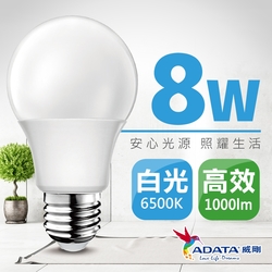 【威剛】8W LED燈泡 球泡燈 E27 _白光 黃光